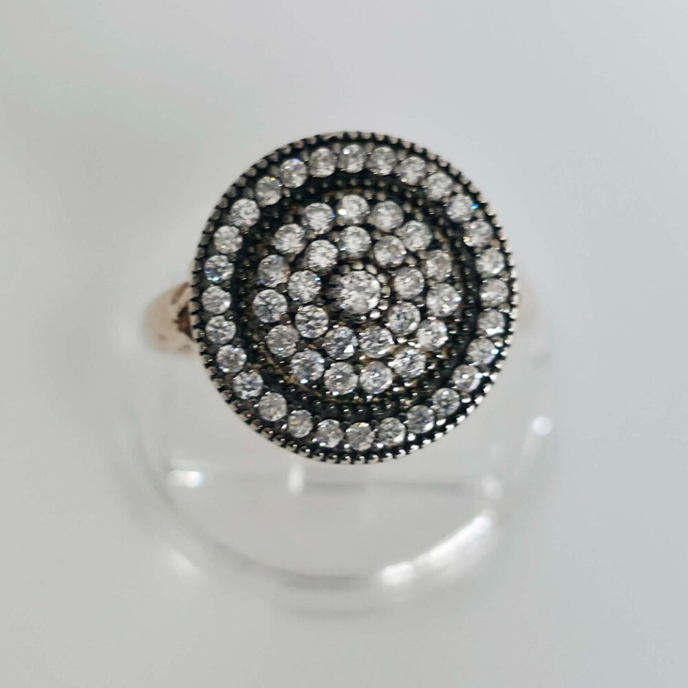 Sterling Silver Crystal Cluster Ring - image 7
